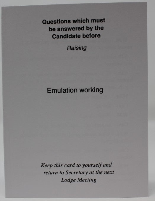 Emulation Raising Question Card .